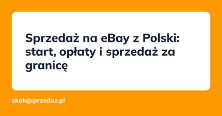 Sprzedaż na eBay z Polski: start, opłaty i sprzedaż za granicę